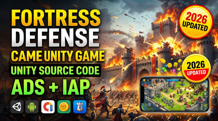 FORTRESS DEFENSE Complete Unity Game with AdMob Ads & IAP Source Code