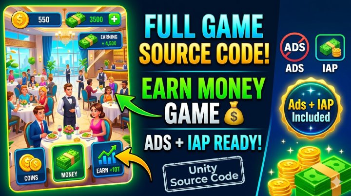 My Dream Restaurant Hotel 3D Game Unity Source Code with Ads & IAP